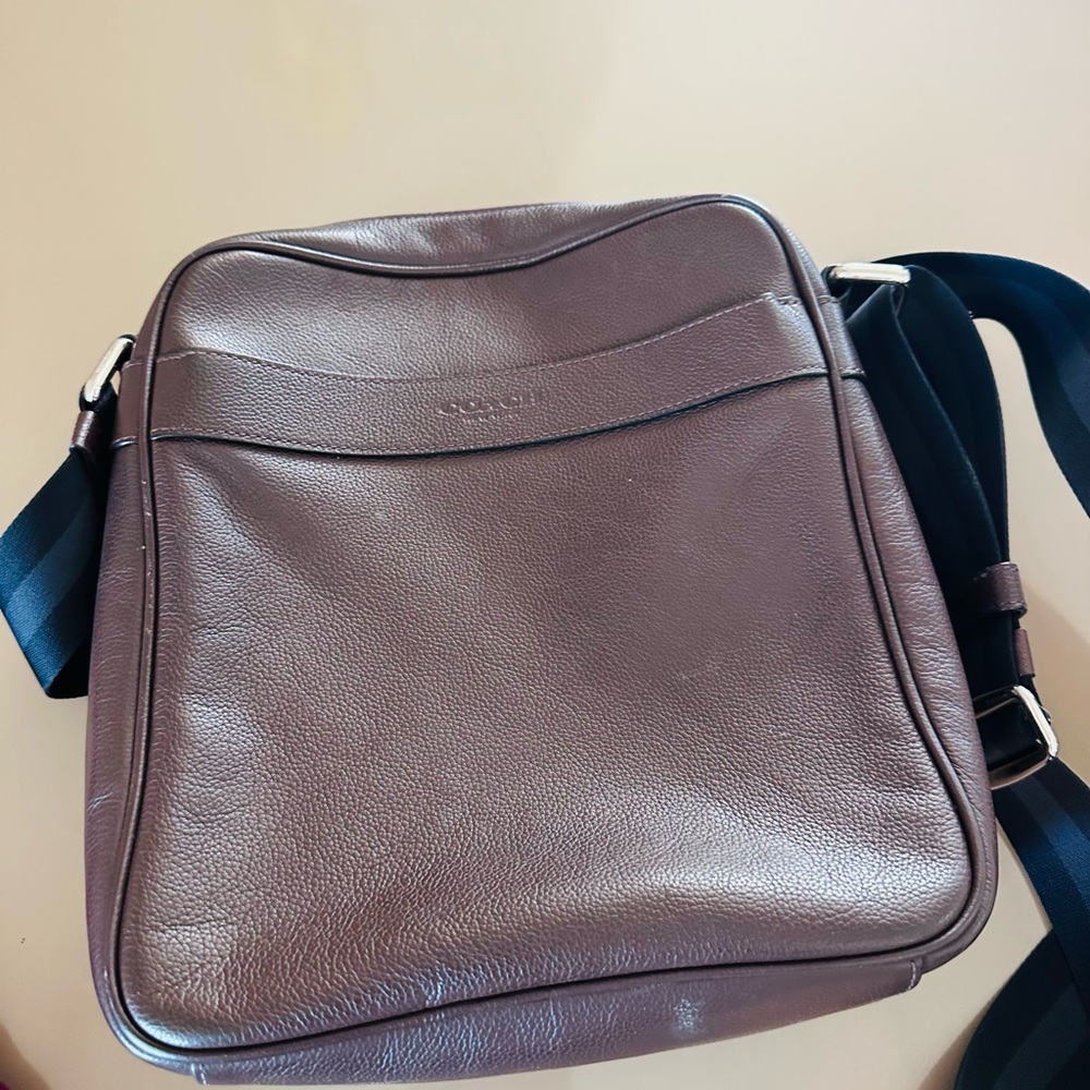 Coach Dark Brown Leather Messenger Bag